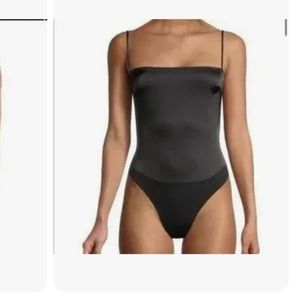 Strappy satin bodysuit